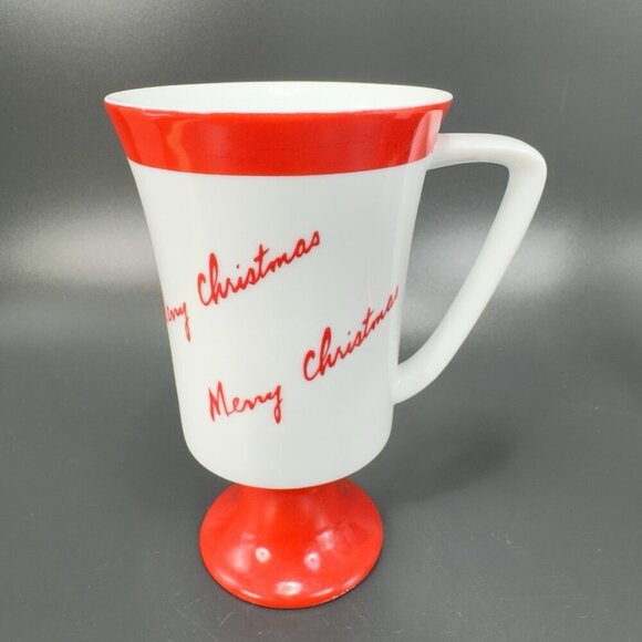 FINE SEYEI CHINA MERRY CHRISTMAS CUP MUG Footed Cups Mugs Set 2 Porcelain Japan - Picture 13 of 16